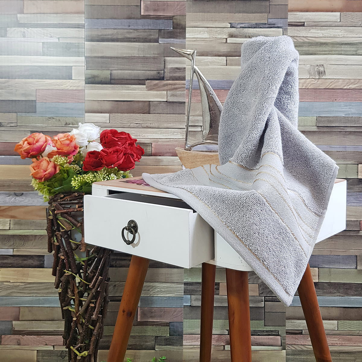 Хавлия Hobby Bruno 50x90 Светло сиво