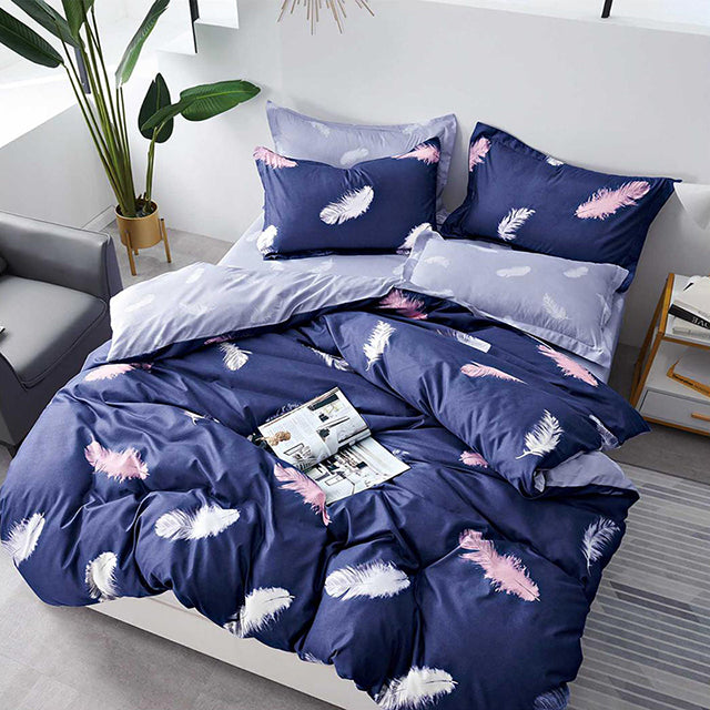 Спално бельо от поликотън – небесно синьо с бели облаци