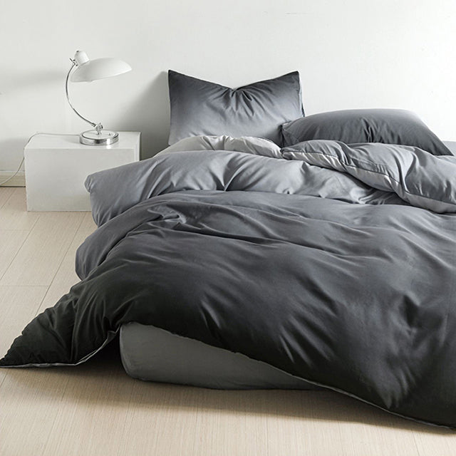Спално бельо от поликотън – тъмносиво с омбре ефект