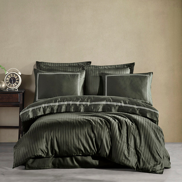 Луксозно спално бельо от бамбук с бродерия - Imge Kaki