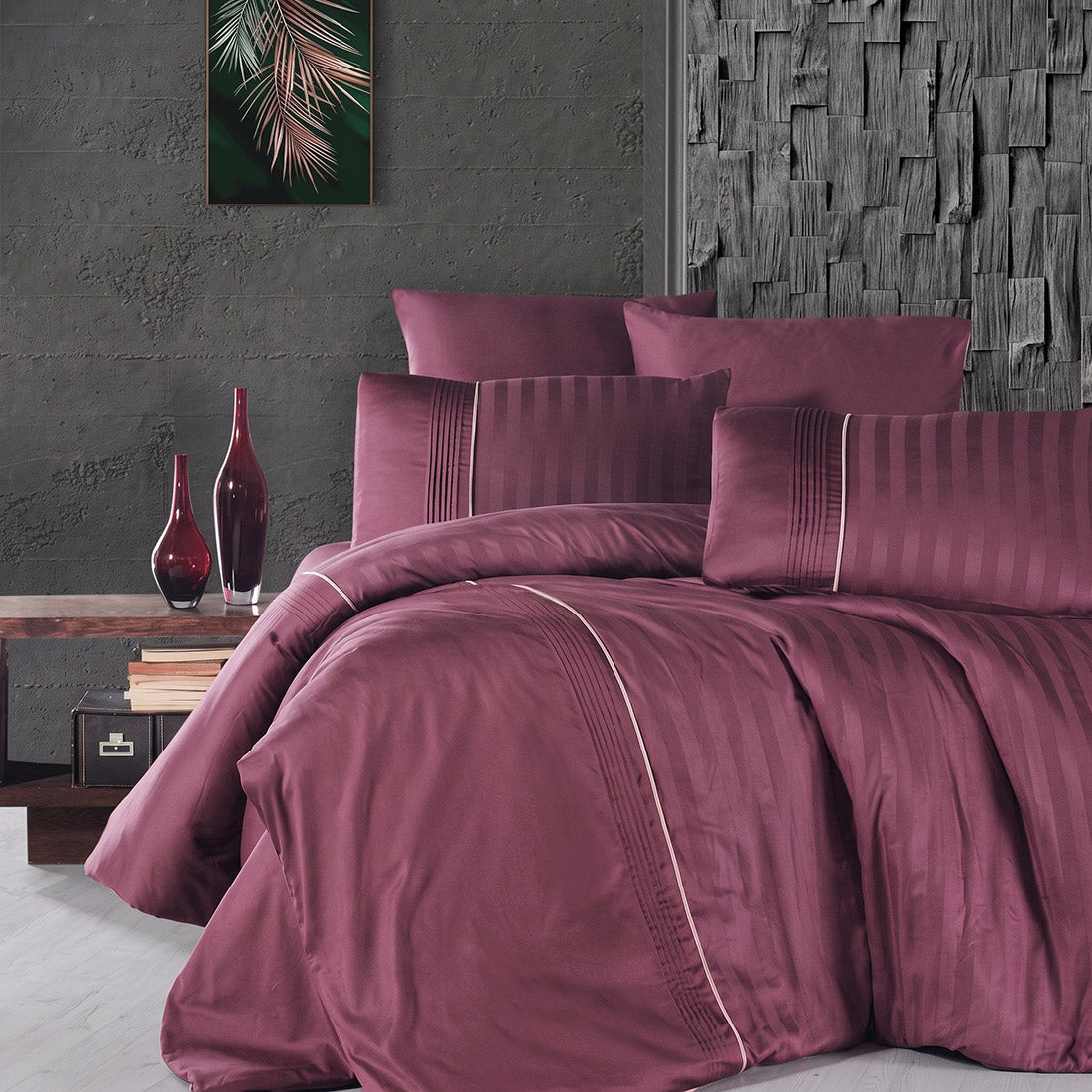 Двоен спален комплект Delux Saten - Modalife Rose