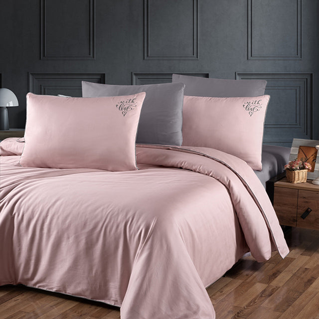 Спално бельо от VIP памучен сатен - светлорозово