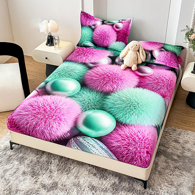 5D Комплект от 3 части - розово и тюркоаз