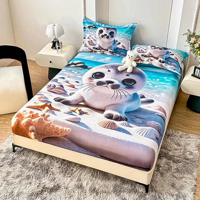 5D Комплект от 3 части - синьо с тюленче