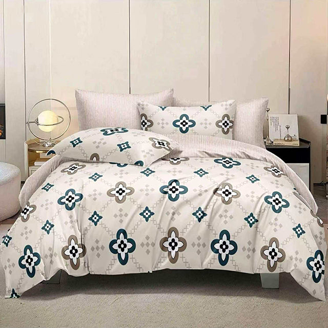 Спално бельо от 100% памук – бежово с интересен дизайн