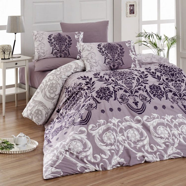Спално бельо с 2 плика от Ранфорс памук - DALYAN PURPLE