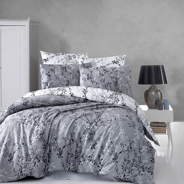 Спално бельо с 2 плика от Ранфорс памук - ZENA GREY