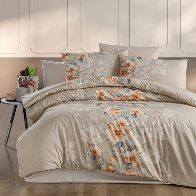 Спално бельо с 2 плика от Ранфорс памук - ANNABEL CAPPUCCINO