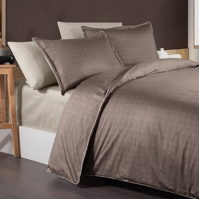 3D Спално бельо с памучен сатен – дървесно кафяво