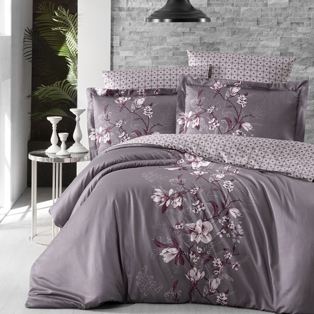 Спално бельо с 2 плика от памучен сатен - EVAN LILAC