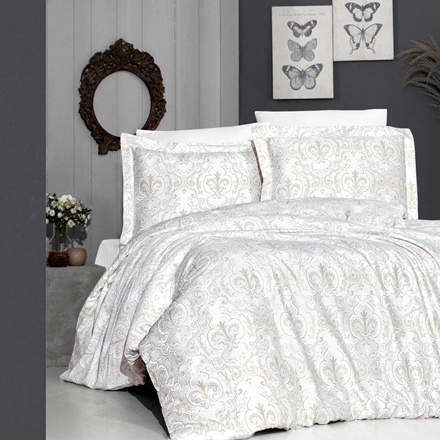 Спално бельо с 2 плика от памучен сатен - DELMAR CREAM