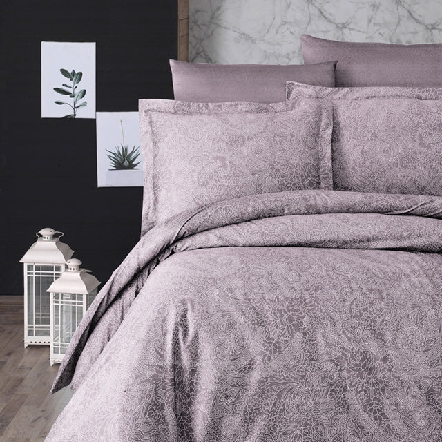 Спално бельо с 2 плика от памучен сатен - NEVA LAVENDER