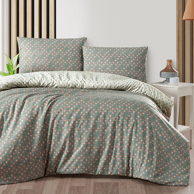 Спално бельо с 2 плика от памук Ранфорс - Eldon Green