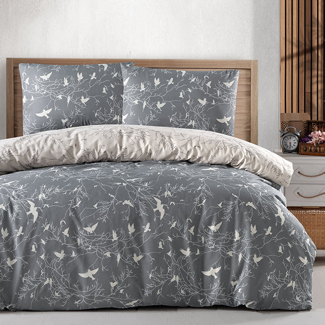 Спално бельо с 2 плика от памук Ранфорс - Freedom Grey