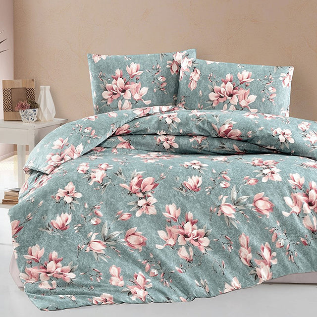 Спално бельо с 2 плика от памук Ранфорс - Marea Blue