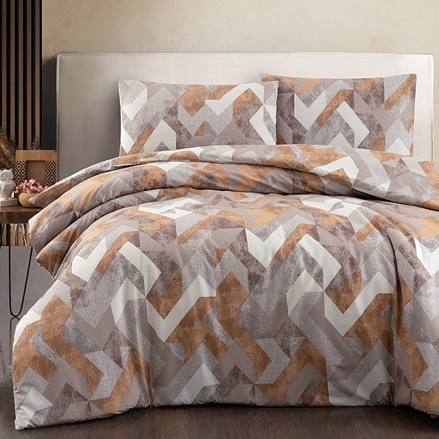 Спално бельо с 2 плика от памук Ранфорс - Rayce Brown