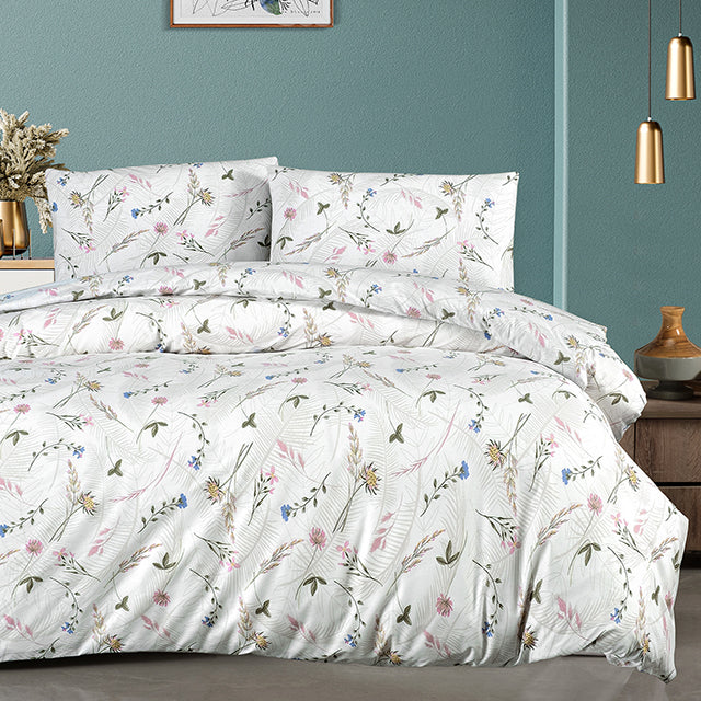 Спално бельо с 2 плика от памук Ранфорс - Spring Beige