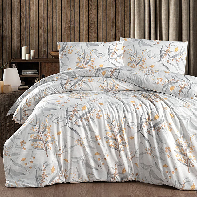 Спално бельо с 2 плика от памук Ранфорс - Tegan Anthracite - R32-35