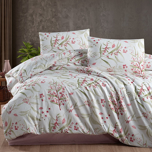 Спално бельо с 2 плика от памук Ранфорс - Tegan Powder