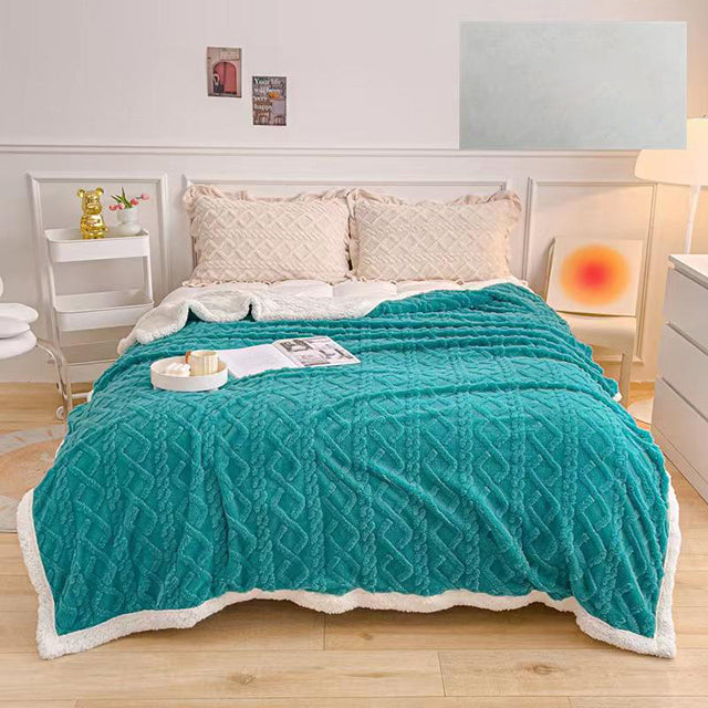 Плюшено одеяло – тюркоазено