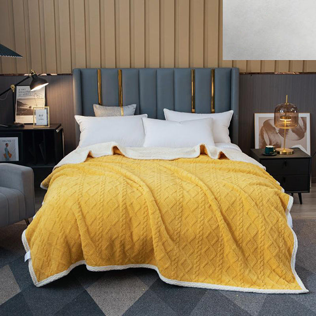 Плюшено одеяло – жълто