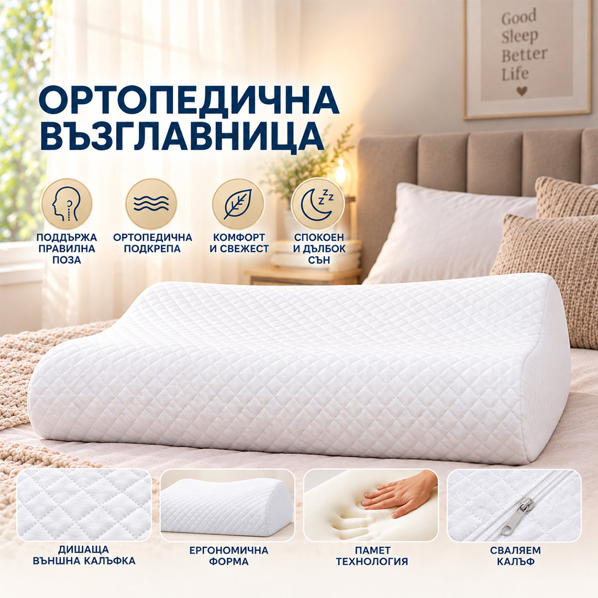 Ортопедична възглавница - Miss Bella 