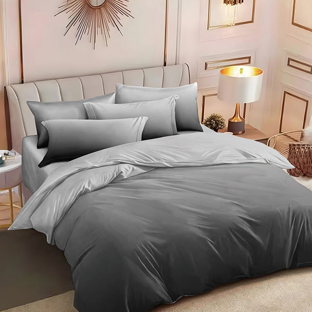 Спално бельо от 100% памук – сиво с омбре ефект