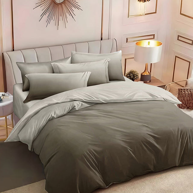 Спално бельо от 100% памук – тъмносиво с омбре ефект