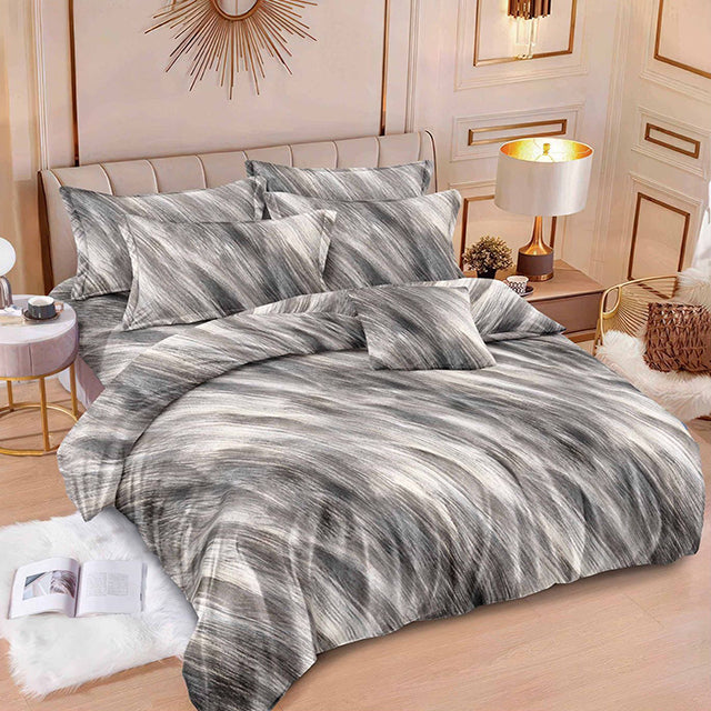 Спално бельо от 100% памук – сиво-кафяво