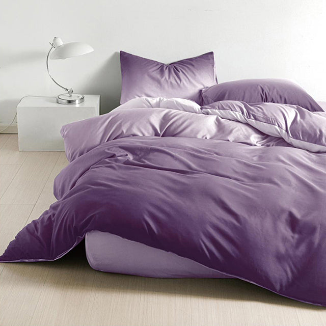 Спално бельо от поликотън – лилаво с омбре ефект