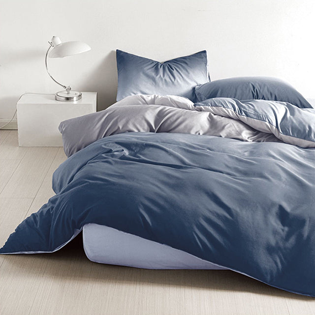 Спално бельо от поликотън – тъмносиньо с омбре ефект