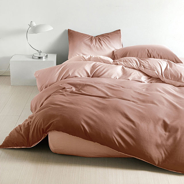 Спално бельо от поликотън – кафяво с омбре ефект