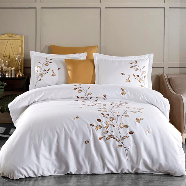 Луксозно спално бельо от бамбук с бродерия - Sedef - BD-49