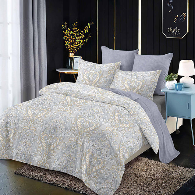 Спално бельо от 100% памук – синьо с интересен дизайн