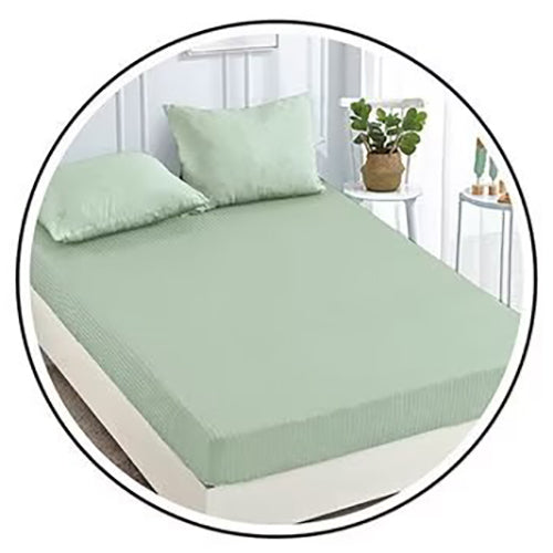 Едноцветно спално бельо с ластик - цвят мента