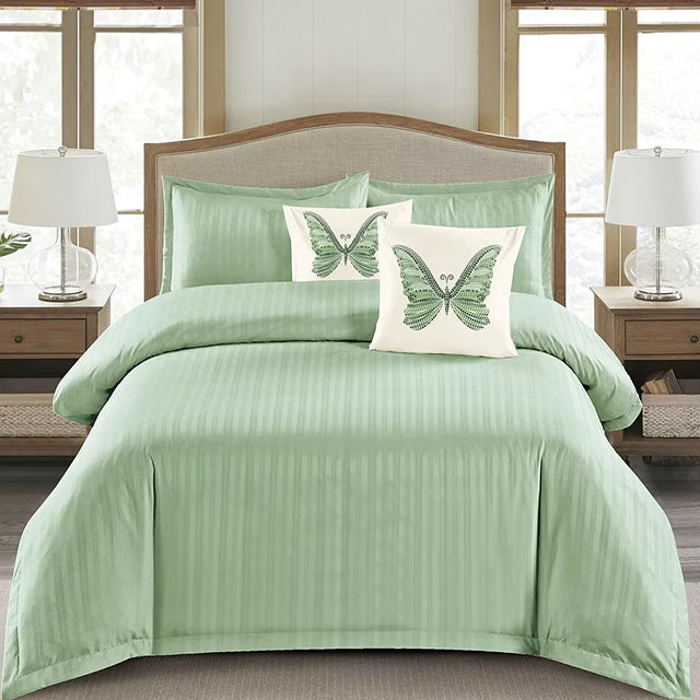 Едноцветно спално бельо с ластик - цвят мента