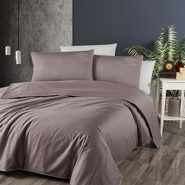 Спално бельо от VIP памучен сатен - пастелно виолетово