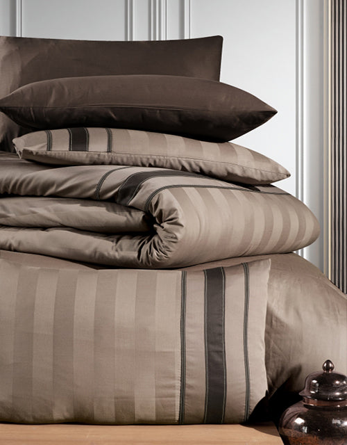 Спално бельо от VIP памучен сатен - кафяво