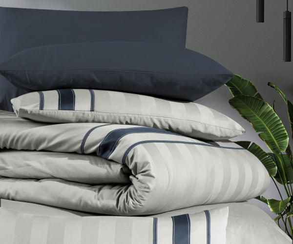 Спално бельо от VIP памучен сатен - сиво