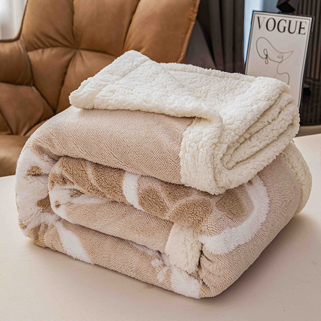 Плюшено 3D одеяло - Цвят крем с пеперуди - F3D-01