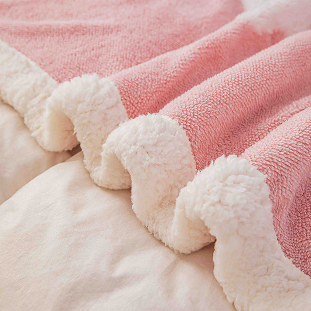 Плюшено 3D одеяло - Розов цвят с пеперуди - F3D-03