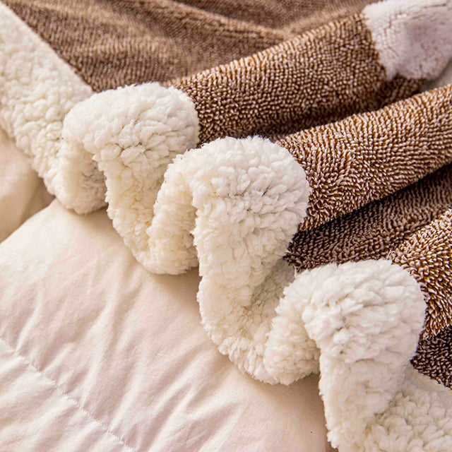 Плюшено 3D одеяло - Кафяв цвят с пеперуди - F3D-04