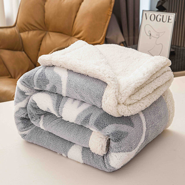 Плюшено 3D одеяло - Сив цвят с пеперуди - F3D-05