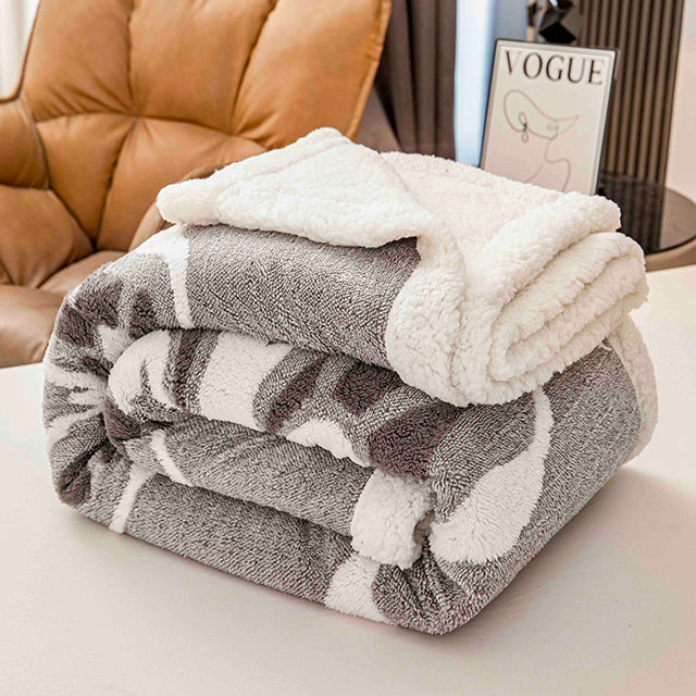 Плюшено 3D одеяло - Тъмносив цвят с пеперуди - F3D-07