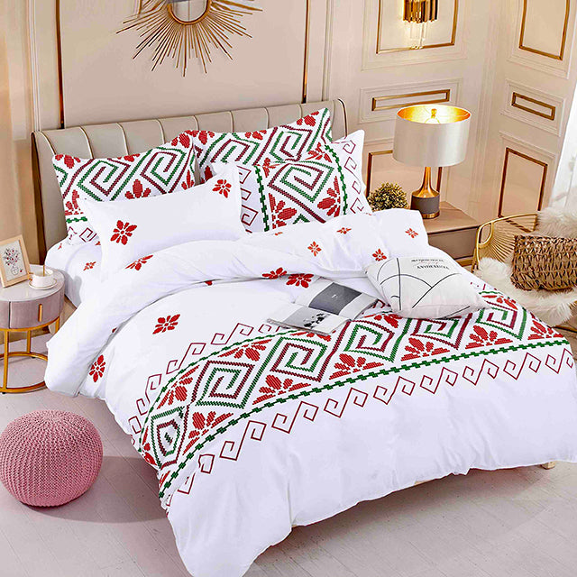 Спално бельо с ластик – бяло с шевици