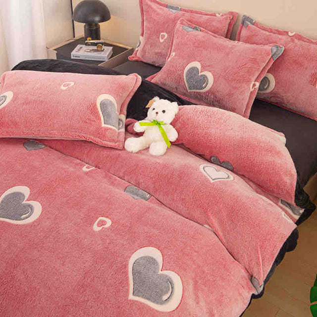 Спално бельо Cocolino - розово със сърца