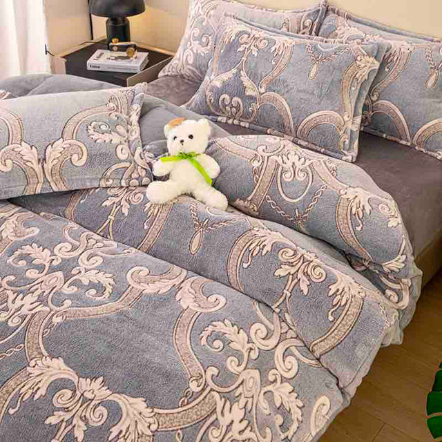 Спално бельо Cocolino - сиво с орнаменти