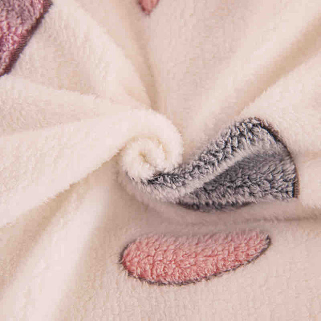 Спално бельо с ластик Cocolino – бяло и розово със зайчета и лапички