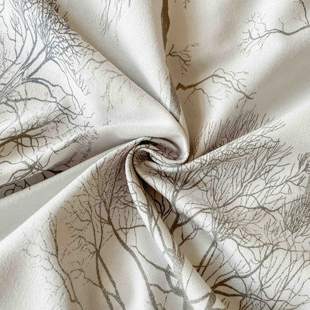 Спално бельо от бархет с ластик - кафяво с горски мотив