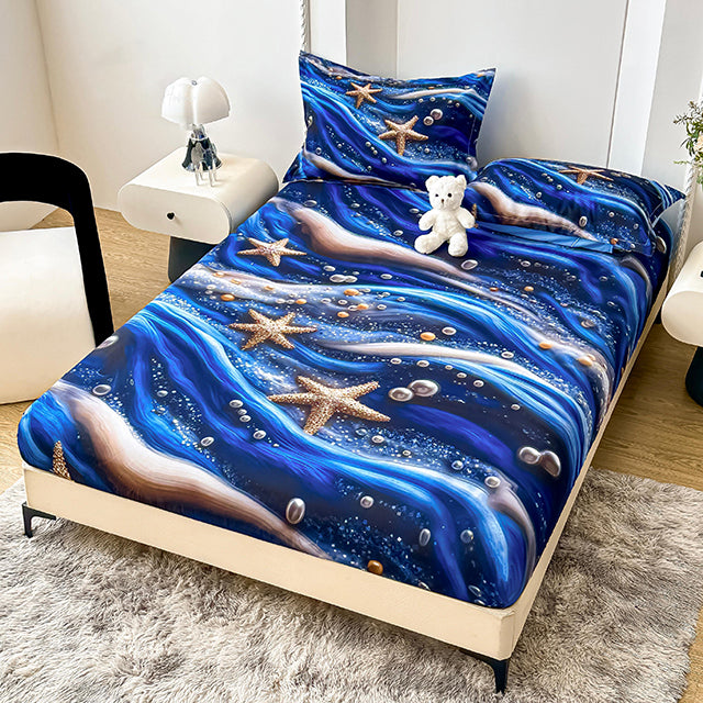 5D Комплект от 3 части - синьо с морски мотив 
